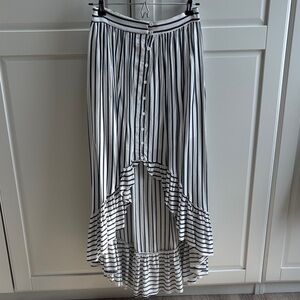Entro blue and White Striped High-Low Skirt
